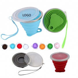 Ultra-Thin Silicone Folding Travel Cup with Logo  Ultra-Thin Silicone Folding Travel Cup with Logo