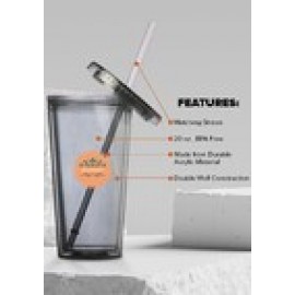 Custom Double Wall Acrylic Tumblers With Straws