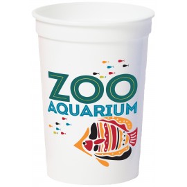 12 Oz. Smooth White Stadium Cup (6 Color Offset Printed) Logo Printed