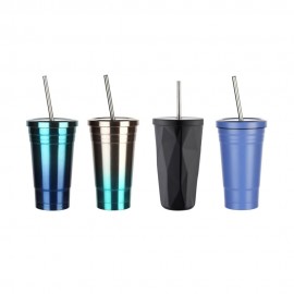 Straw Coffee Cup with Logo