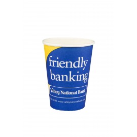 10 Oz. Single Wall White Paper Cup-Full Wrap with Logo