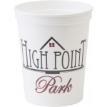 Customized 16 oz. Smooth Walled Plastic Stadium Cup with Automated Silkscreen Imprint