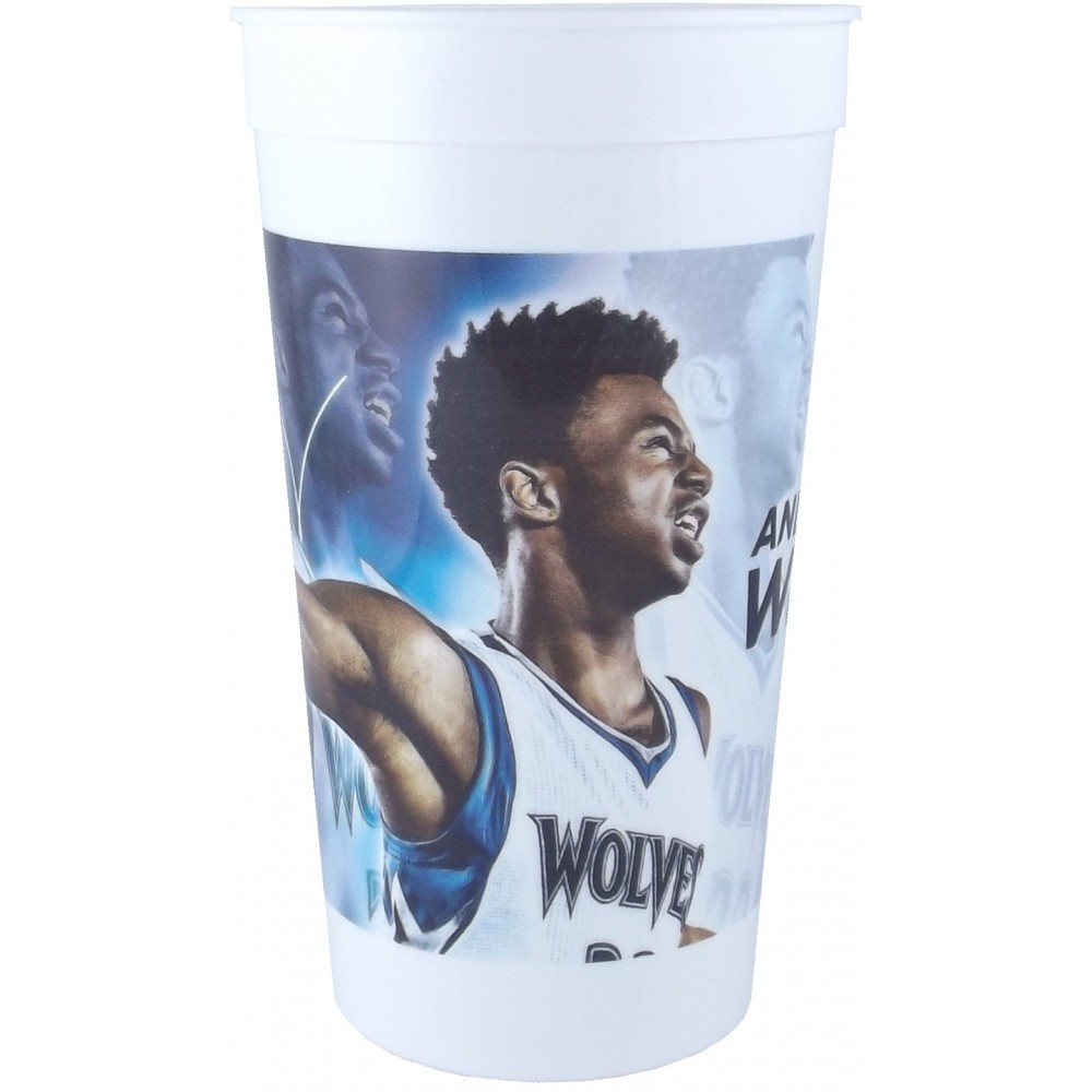 32 oz. Classic Smooth Walled Plastic Stadium Cup with our RealColor360 Imprint with Logo