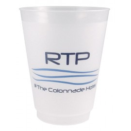 Personalized 16 oz. Frosted Translucent Plastic Stadium Cup with Automated Silkscreen Imprint