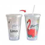 17oz Color Changing Plastic Cups With Straw with Logo