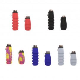 Custom 500Ml Collapsible Silicone Water Bottles With Carabiner