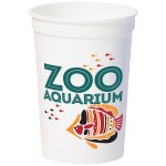 12 Oz. Smooth White Stadium Cup (4 Color Offset Printed) Custom Imprinted