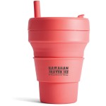 16 Oz. Stojo Biggie Cup w/Matching Color Sleeve (Coral) Custom Branded