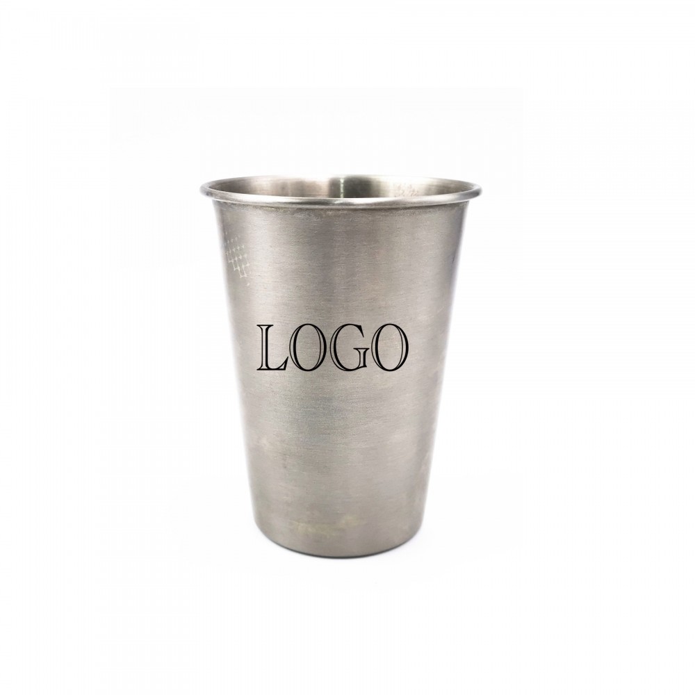 Custom 12oz Unbreakable Stainless Steel Pint Cup with Logo