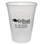 Logo Branded 16 Oz. Translucent Large Plastic Party Cup (Offset Printing)