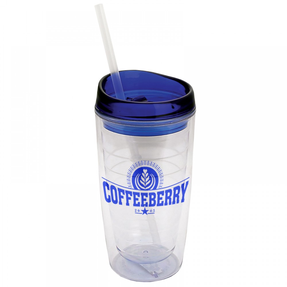 Custom Imprinted The View - 15 oz Insulated Transparent Tumbler Custom Imprinted The View - 15 oz Insulated Transparent Tumbler