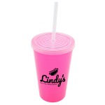 Custom 22 Oz. Stadium Cup with Lid and Straw