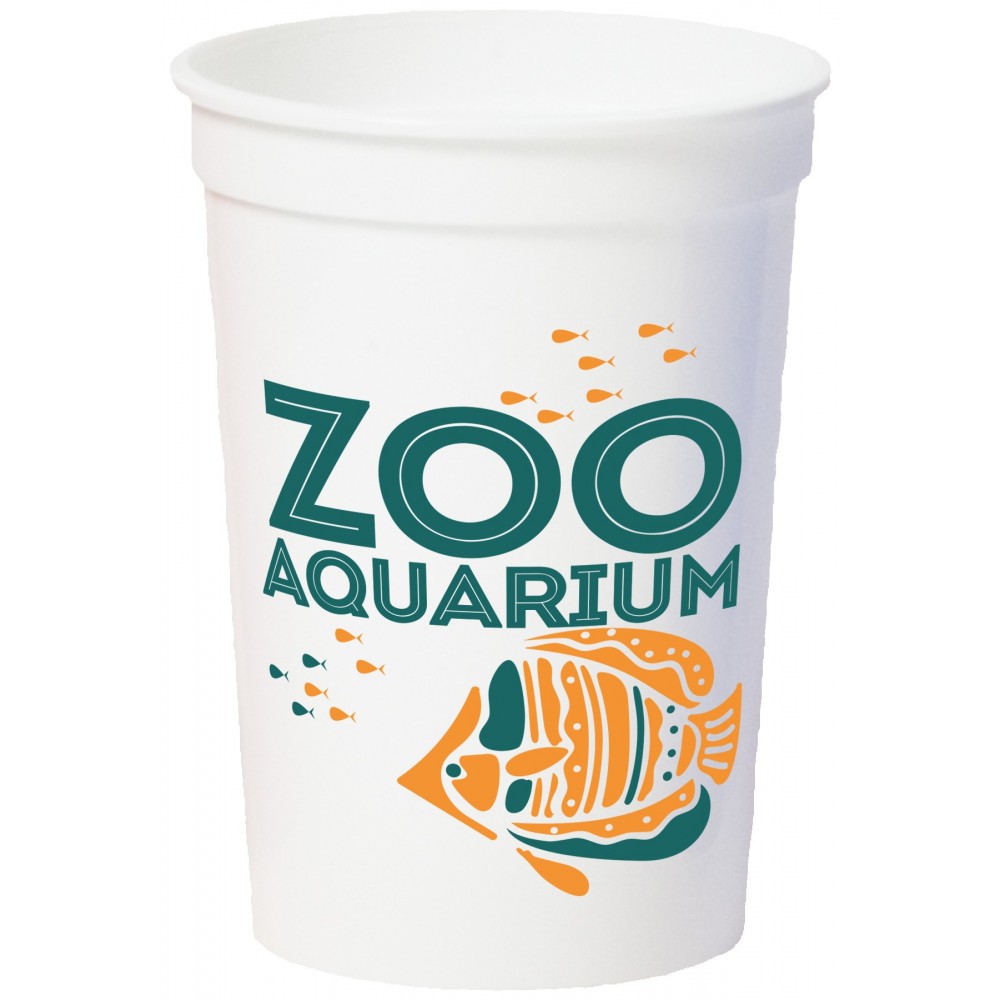 12 Oz. Smooth White Stadium Cup (2 Color Offset Printed) Custom Branded 12 Oz. Smooth White Stadium Cup (2 Color Offset Printed) Custom Branded