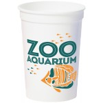 12 Oz. Smooth White Stadium Cup (2 Color Offset Printed) Custom Branded