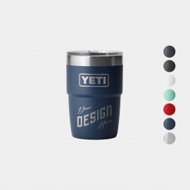 Personalized 8 Oz YETI Rambler Stainless Steel Insulated Stackable Cup w/ Lid