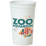 22 Oz. Smooth White Stadium Cup (3 Color Offset Printed) Custom Imprinted