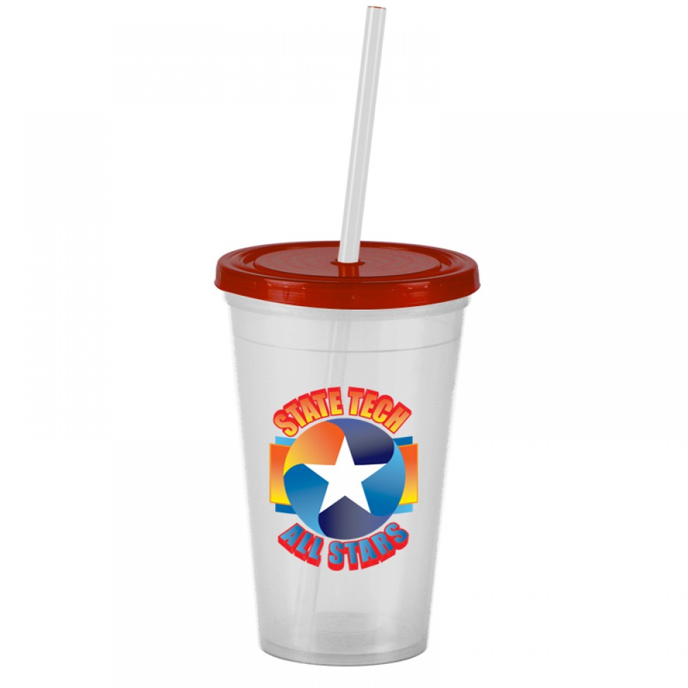 Custom Branded Pioneer 16 oz. Insulated Straw Tumbler - Digital Print Custom Branded Pioneer 16 oz. Insulated Straw Tumbler - Digital Print