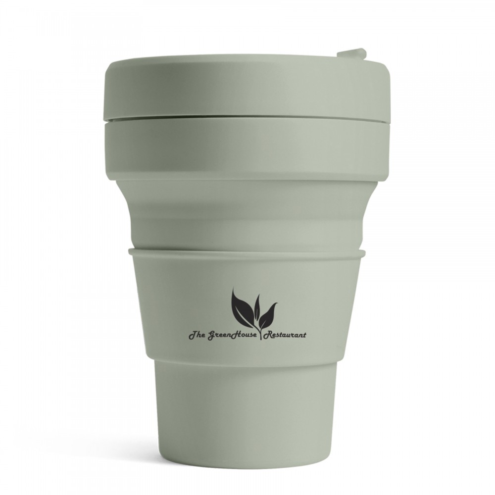 Custom Branded 12 Oz. Stojo Pocket Cup w/Matching Color Sleeve (Sage) Custom Branded 12 Oz. Stojo Pocket Cup w/Matching Color Sleeve (Sage)