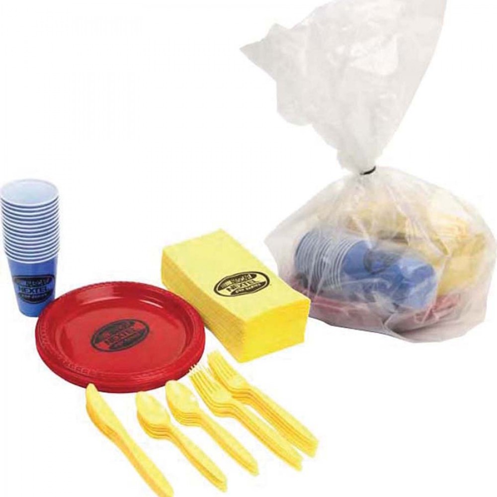 Custom Branded Paper Set Packaged in Disposable Bag - Tailgater Set - The 500 Line Custom Branded Paper Set Packaged in Disposable Bag - Tailgater Set - The 500 Line