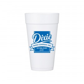 20 oz White Styrofoam Insulated Hot or Cold Foam Cup with Logo