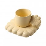 Logo Branded Creative Biscuit Ceramic Mug Cup and Saucer Set & Drinking