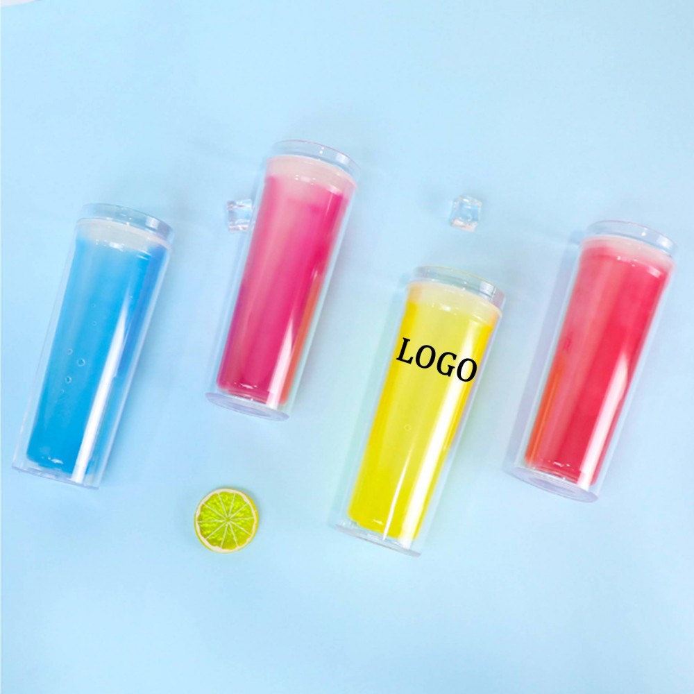 17oz. Double Wall Color Changing Straw Tumbler with Logo