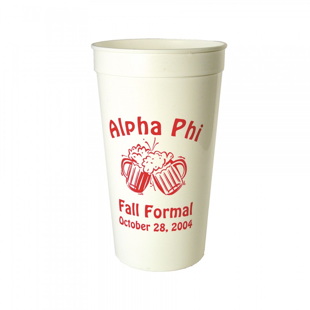 Logo Printed 32 Oz. Smooth White Stadium Cup (Petite Line) Logo Printed 32 Oz. Smooth White Stadium Cup (Petite Line)
