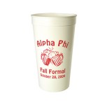Logo Printed 32 Oz. Smooth White Stadium Cup (Petite Line)