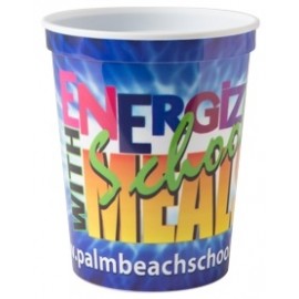 16 oz. Classic Smooth Walled Plastic Stadium Cup with our RealColor360 Imprint with Logo