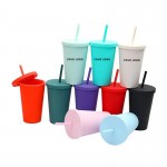16oz Double Layer Straw Cup with Logo