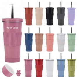 24oz Reusable Double Walled Insulated Water Bottle Tumbler with Logo