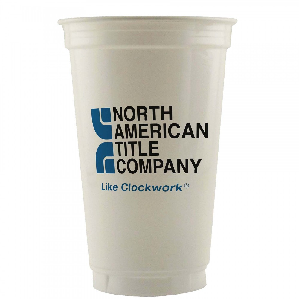 Custom Branded 20 Oz. Economy White Plastic Cup Custom Branded 20 Oz. Economy White Plastic Cup