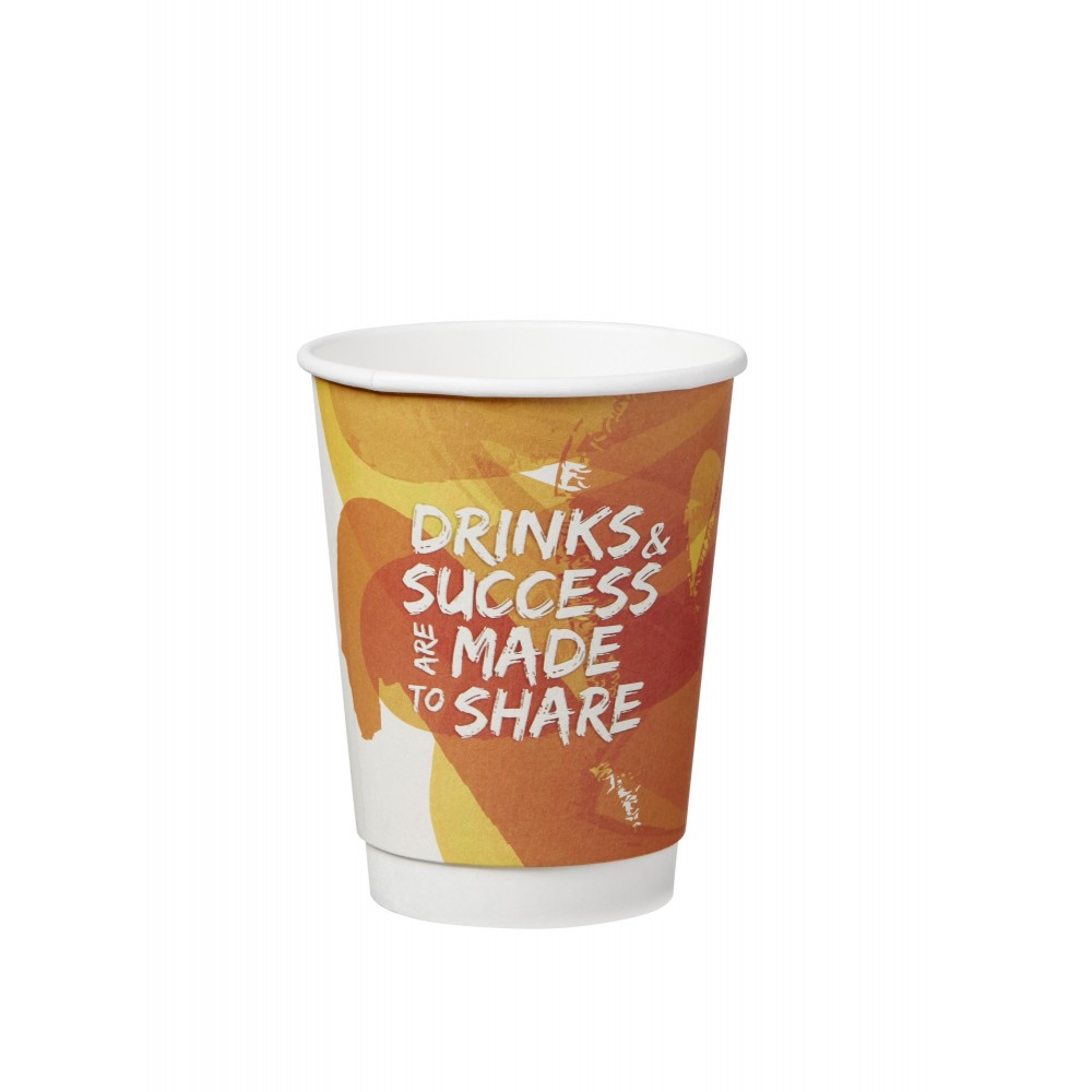 Customized 12 Oz. White Dbl Wall Paper Cup-Full Wrap Full Color