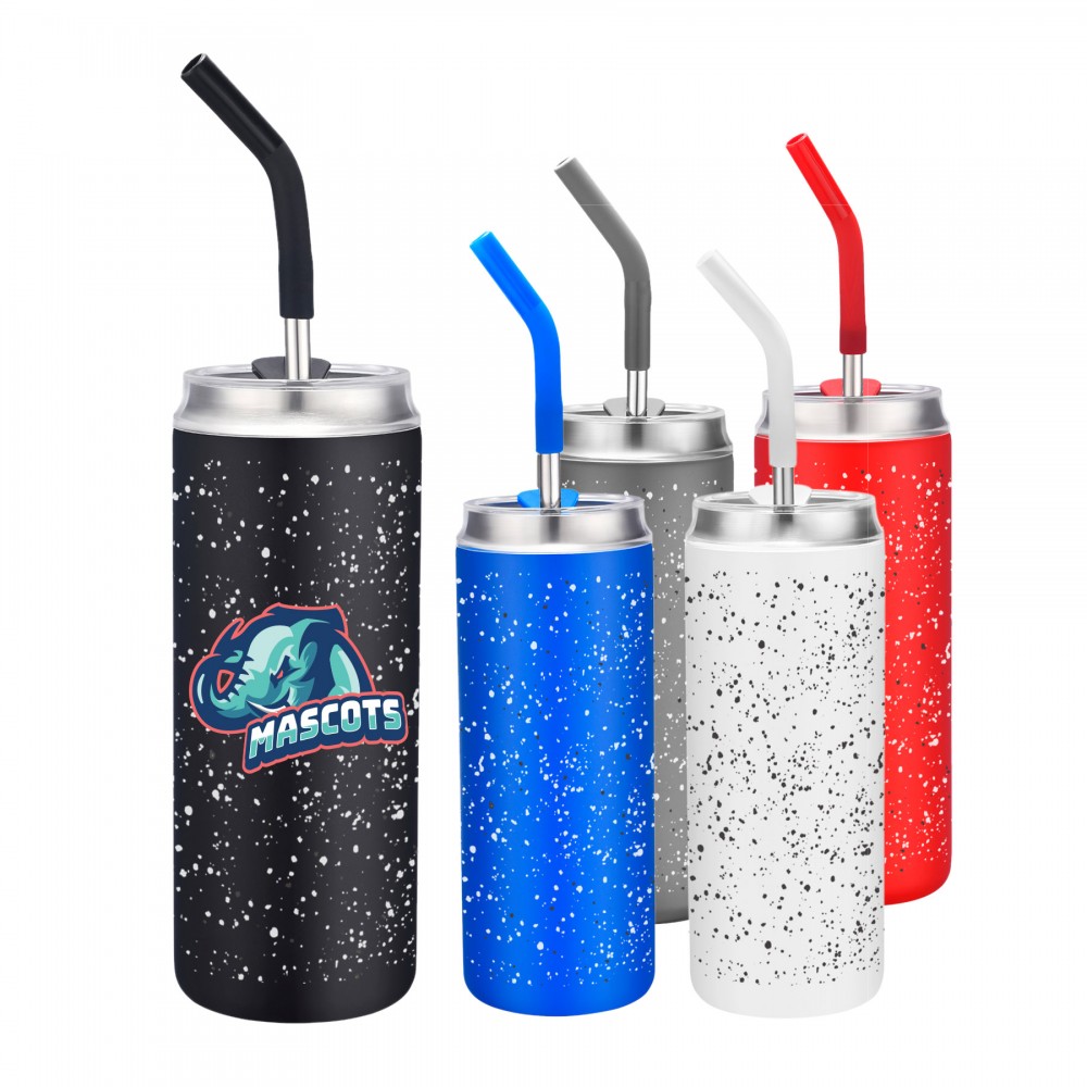 Customized 20 OZ. Campfire Design Vacuum Tumbler With colored Straw