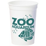 Logo Printed 12 Oz. Smooth White Stadium Cup (1 Color Offset Printed)