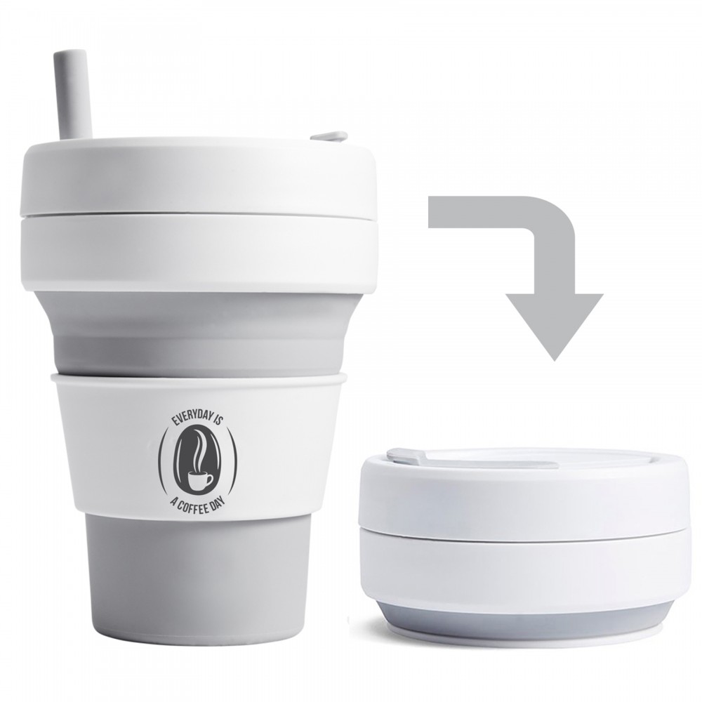 Custom Imprinted 16 Oz. Stojo Biggie Cup w/White Sleeve (Dove) Custom Imprinted 16 Oz. Stojo Biggie Cup w/White Sleeve (Dove)