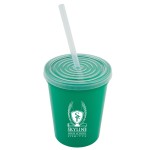 16 Oz. Stadium Cup with Lid and Straw with Logo