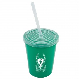 16 Oz. Stadium Cup with Lid and Straw with Logo  16 Oz. Stadium Cup with Lid and Straw with Logo