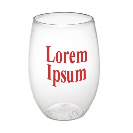 16 Oz. Clear Rimless PET Plastic Wine Tumbler with Logo  16 Oz. Clear Rimless PET Plastic Wine Tumbler with Logo