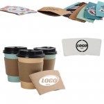 Logo Branded Corrugated Kraft Paper Cup Sleeve Fits 8oz to16oz Cup