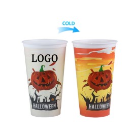 17oz. Plastic Cold Color Changing Cup With Lid with Logo