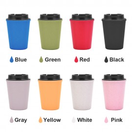 Promotional Reusable Eco-friendly Wheat Straw Coffee Cup with Lid