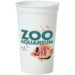 22 Oz. Smooth White Stadium Cup (4 Color Offset Printed) Logo Printed