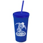 24 Oz. Sport Sipper Cup w/Straw & Lid with Logo