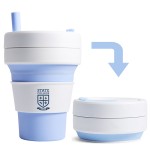 Custom Imprinted 16 Oz. Stojo Biggie Cup w/White Sleeve (Sky)