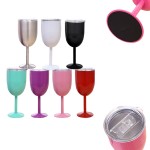 Custom Branded 10oz Double Wall Insulated Metal Goblet Wine Tumbler