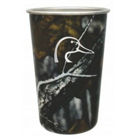 16 oz. Camo Stainless Steel Pint Glass w/Rolled Rim with Logo