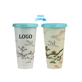 Customized 24oz. Cold Color Changing Cup With Lid  Customized 24oz. Cold Color Changing Cup With Lid