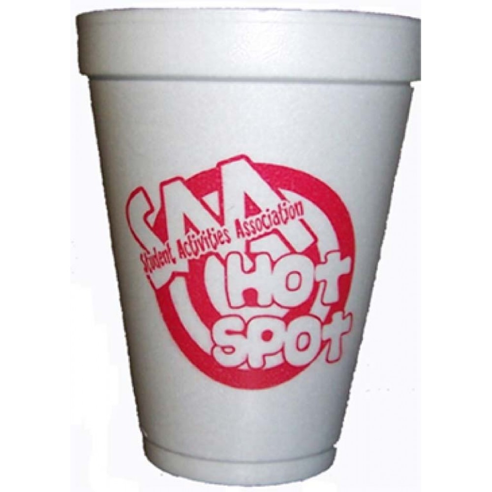 12 Oz. Styrofoam Hot/Cold Cup with Logo
