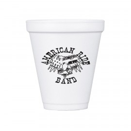 Logo Branded 12 oz White Styrofoam Insulated Hot or Cold Foam Cup